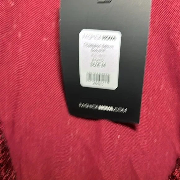 Obsession Sequin Bodysuit Burgundy Size Medium NWT - Picture 6 of 7